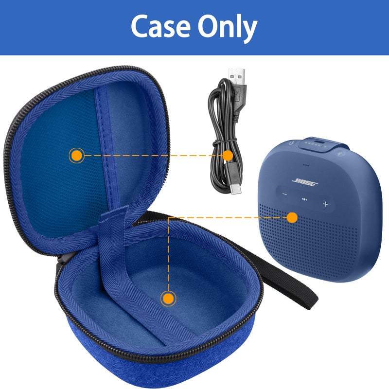 Aenllosi Case for Bose SoundLink Micro Bluetooth Speaker, Bose Speaker Storage Organizer, Midnight Blue (Case Only) - Image 2